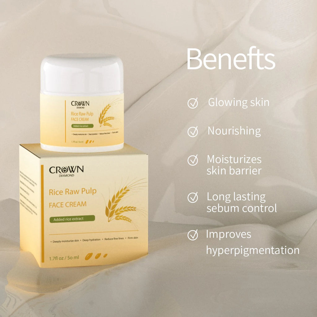Rice Pulp Face Cream Soothing Brightening Hydrating Fast-absorbing Oasis Select