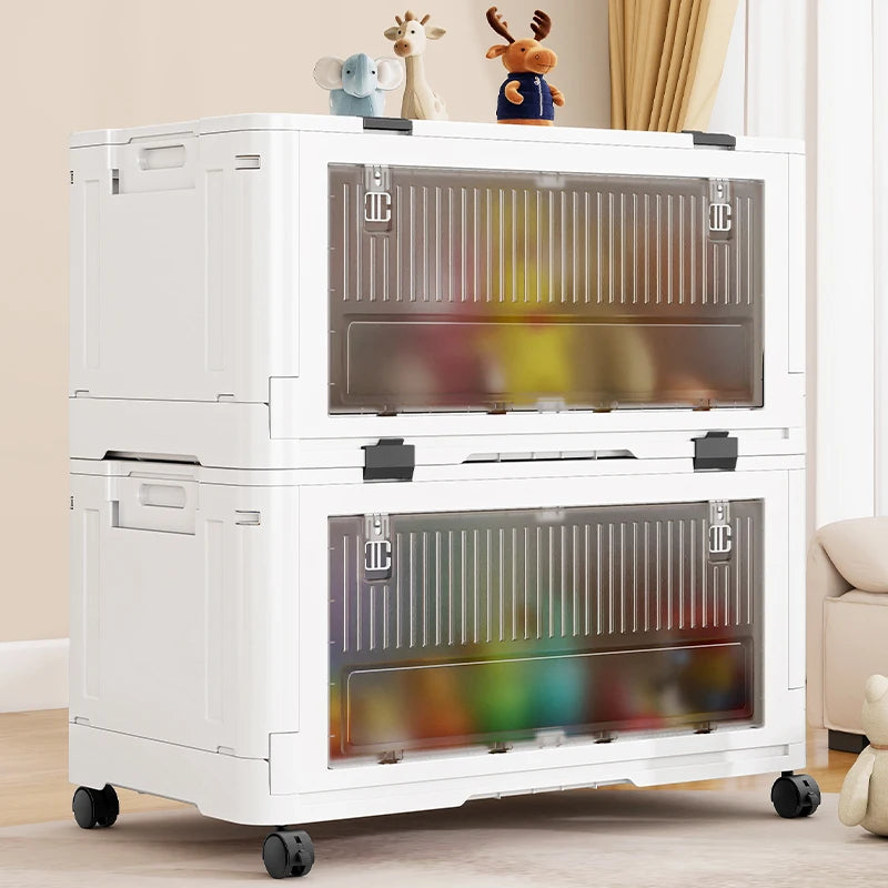 Foldable Toy Storage Box with Wheels, Dustproof Organizer for Bedroom/Study/Living Room/Toy Room – Moisture-Resistant Oasis Select
