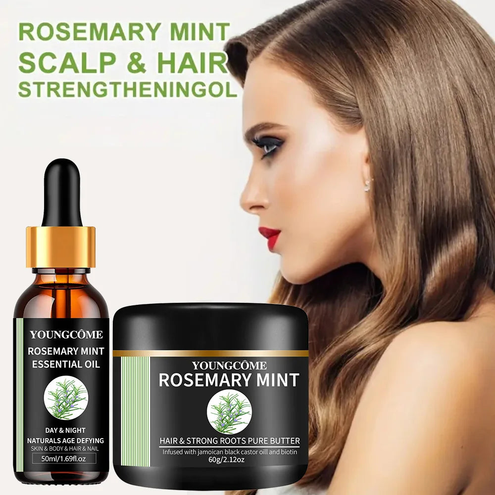 Rosemary Mint Essential Oil for Hair Growth - Natural Hair Film Treatment to Strengthen & Thicken Hair 2025 New Formula 1/2set Oasis Select