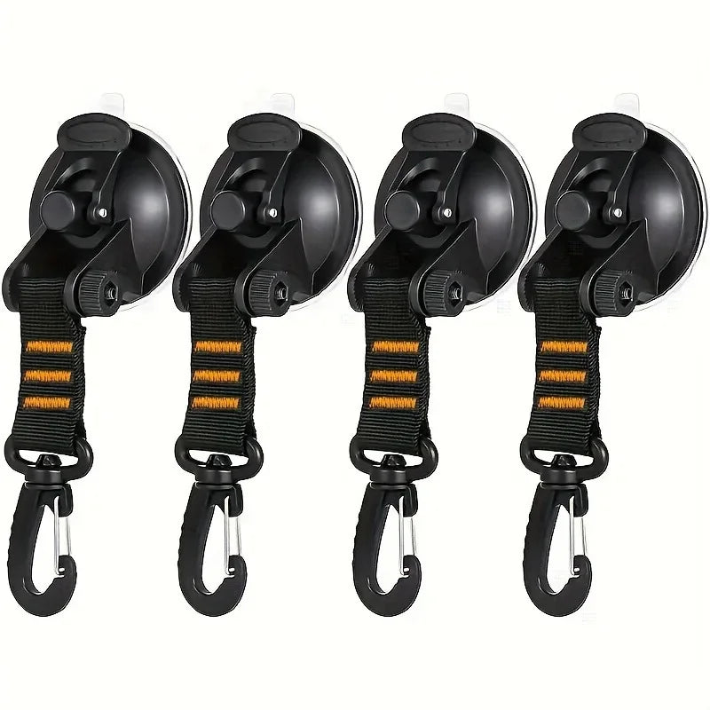 Outdoor Camping Car Tent Suction Cup Buckle Portable Suction Cup Hook Tent Hook Sun Protection Rain Cover Car Window Suction Cup Oasis Select 4pcs-orange