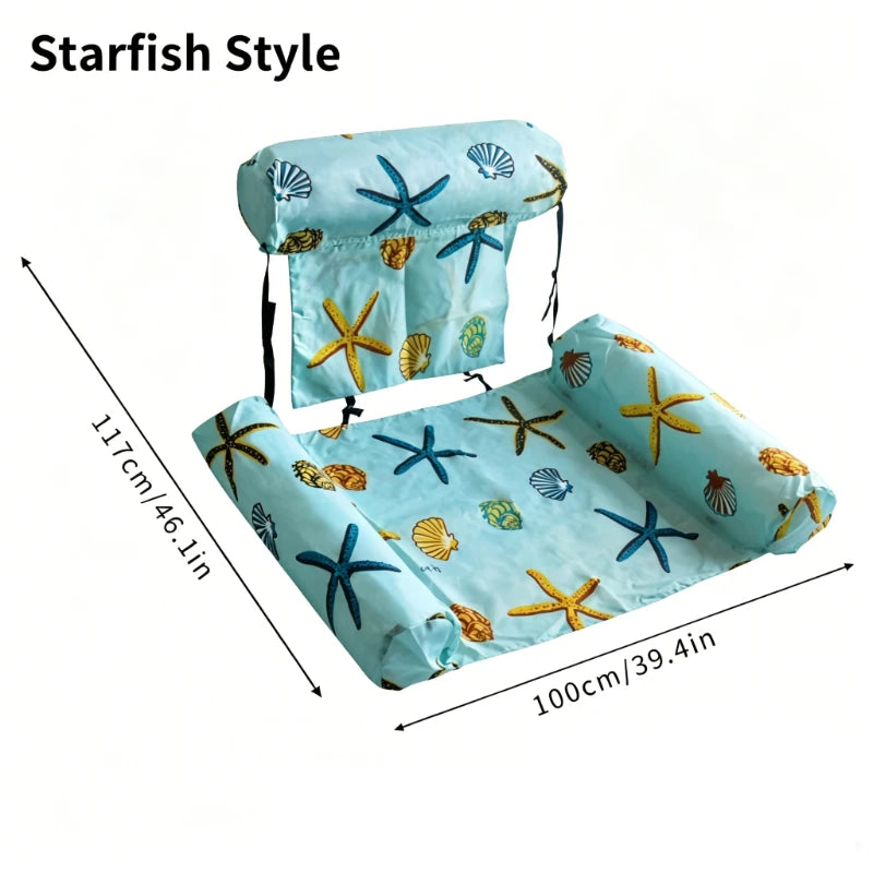 1pc Adult Inflatable Floating Lounge Chair,Foldable & Portable, Water Leisure Pool Float for Summer Fun Floating Island, Pool Oasis Select Starfish Style