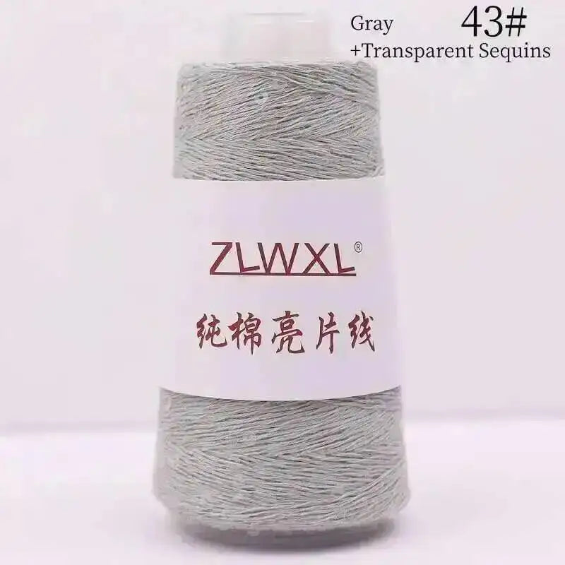 Sequin Cotton Yarn DIY Knitted Decoration Hand Crochet 400M