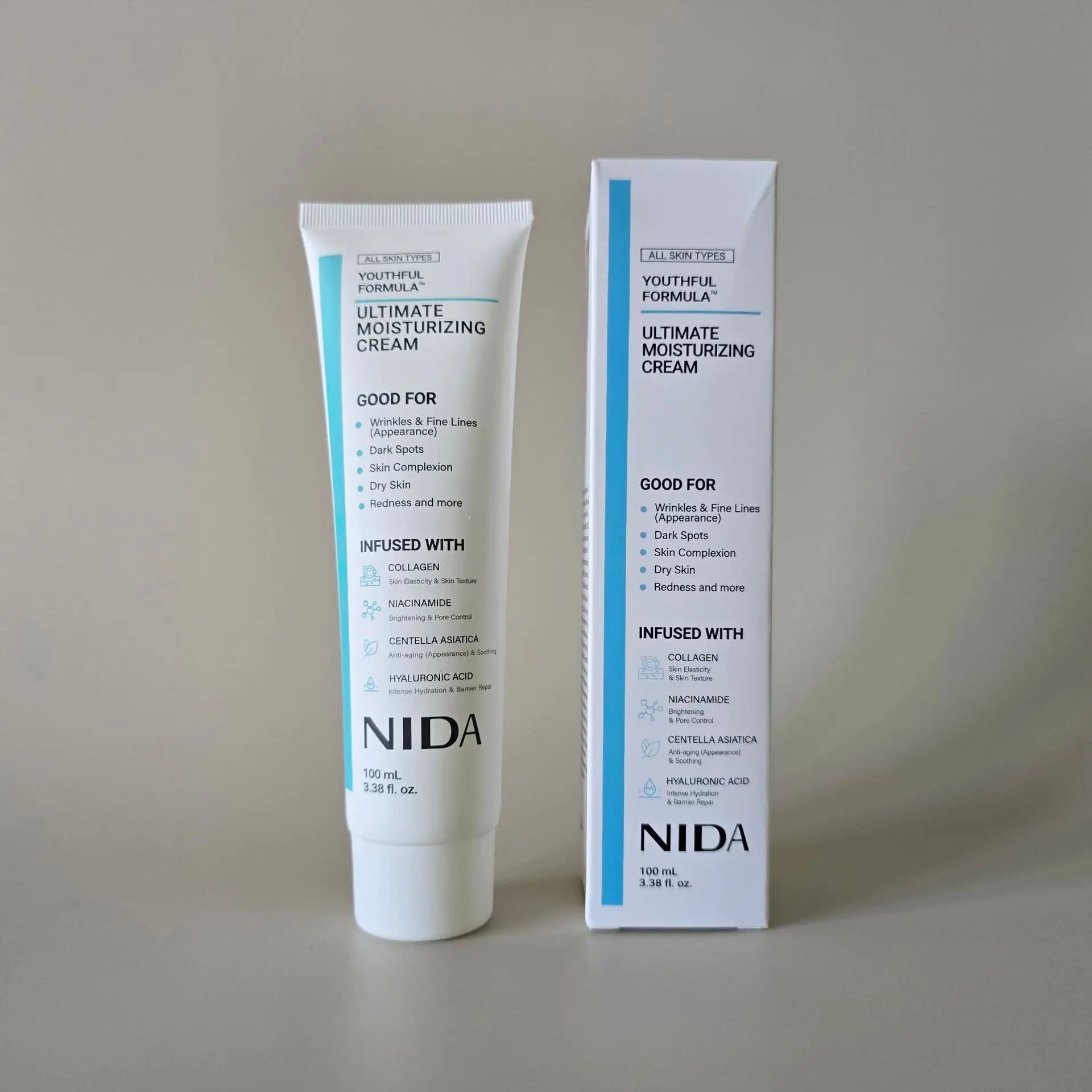 Korea NIDA Skin Care Kit - Ultimate Moisturizing Cream, Retinol Probiotic Eye Cream, TXA Renewal Essence, For All Skin Types Oasis Select Moisturizer