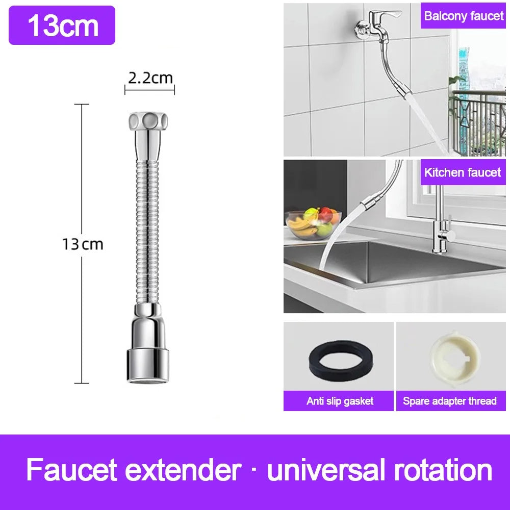 Flexible Faucet Extender Adapter Useful Rotatable Water Tap Hose Taps Lengthen Extender Bathroom Sink Kitchen Accessories Oasis Select 13cm
