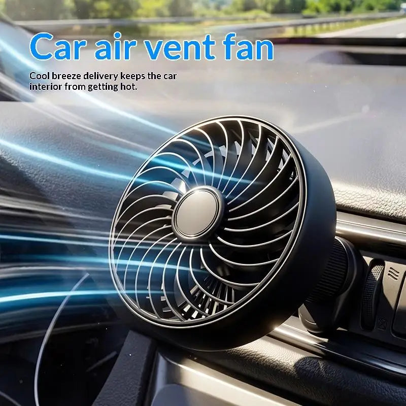 Air Vent 3 Speed 5V 1A Car USB Cooling Fan 360 Degree Adjustable Air Outlet Car Fan 5-Blade Low Noise For Car Truck SUV Sedan Oasis Select