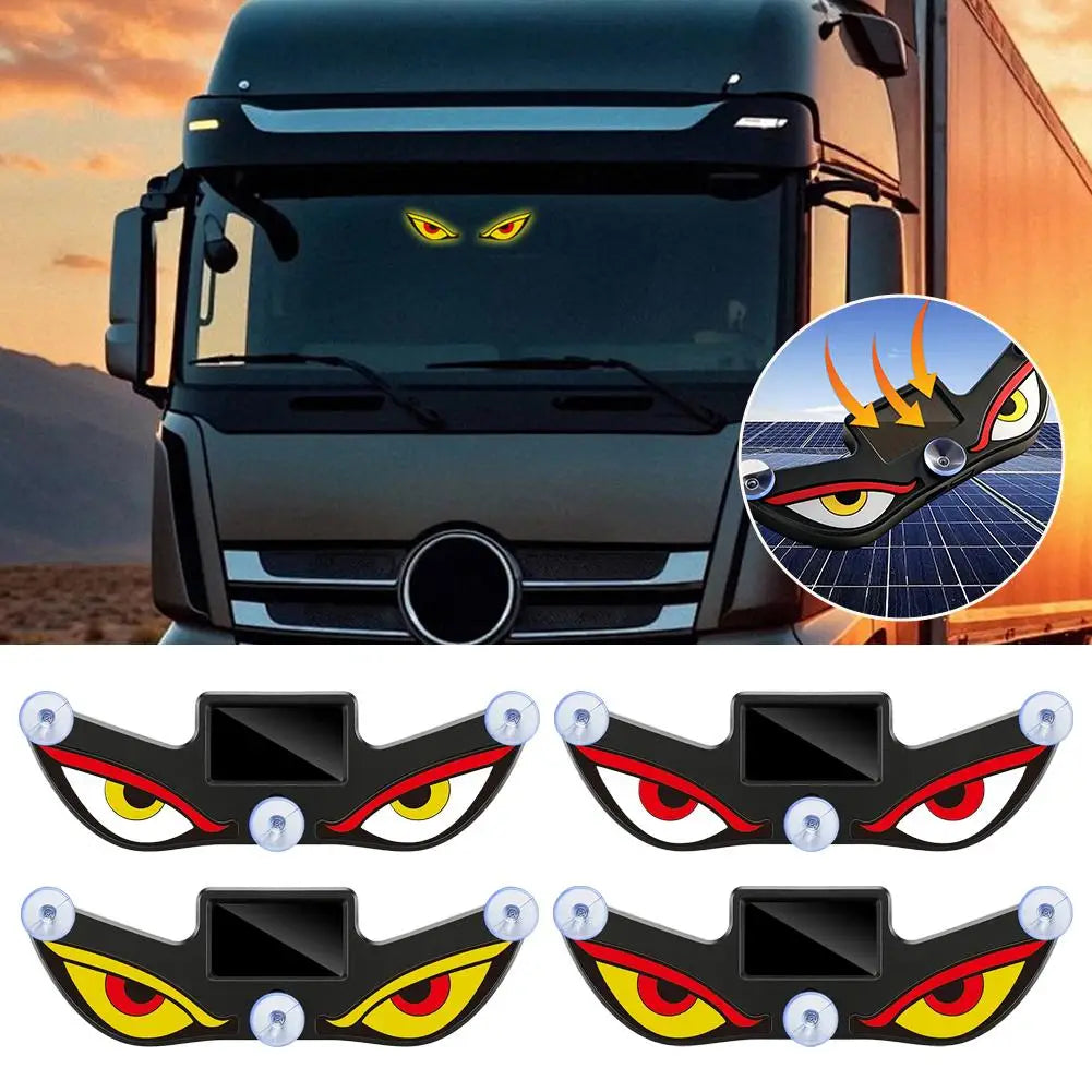 Solar Devil Eye LED Car Light – Waterproof Windshield Sticker