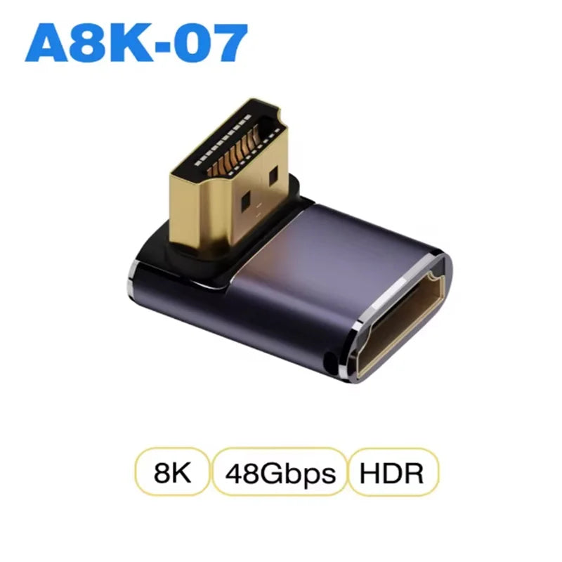 HDMI2.1 Cable Adapter HDMI Male to Female Converter Adapter Support 8K 60Hz 4K 120Hz 48Gbps For HDTV Computer Laptop Monitor Oasis Select A8K-07