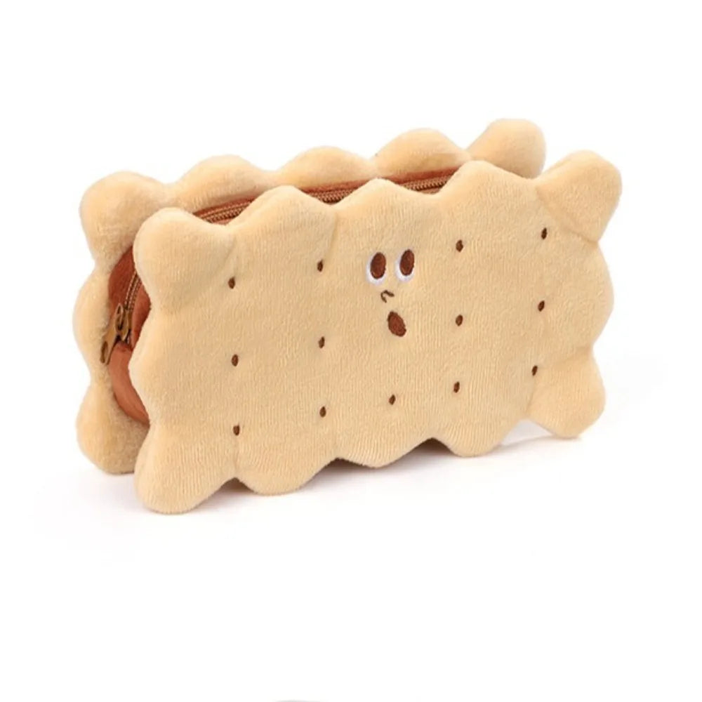 Kawaii Pencil Case High Capacity Plush Cookies Pen Bags Cute Cartoon Brown Pen Box Girls Office School Supplies Stationary Oasis Select Orange