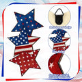 Independence Day Wooden Front Door Welcome Star Garland - Wooden Red, White and Blue Star Sign Door Plate Decoration Oasis Select Star tag
