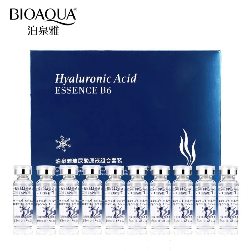 BIOAQUA 10pcs/lot Moisturizing Vitamins Hyaluronic Acid Serum Facial Skin Care Anti Wrinkle Anti Aging Collagen Essence Liquid Oasis Select 1 set