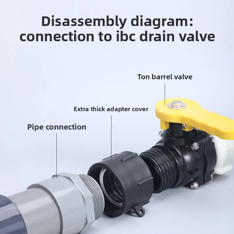 Ton Drum Accessories Valve Conversion Joints PVC Ball Valves Water Supply Pipe Sockets Hose Switches 4/ 6 Points 1-inch 2-inch Oasis Select