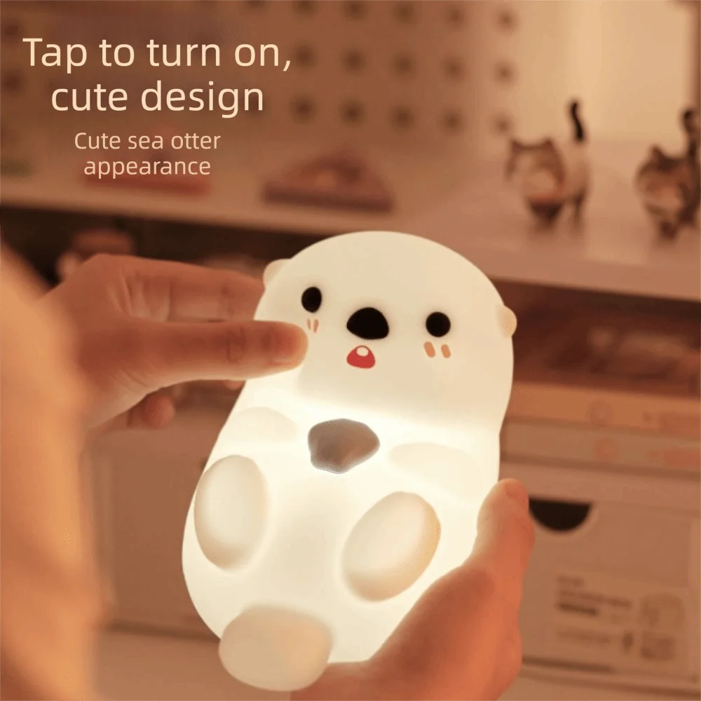 Cute Otter Night Light – USB Rechargeable Touch & Timer Lamp Night Light Lamp Oasis Select
