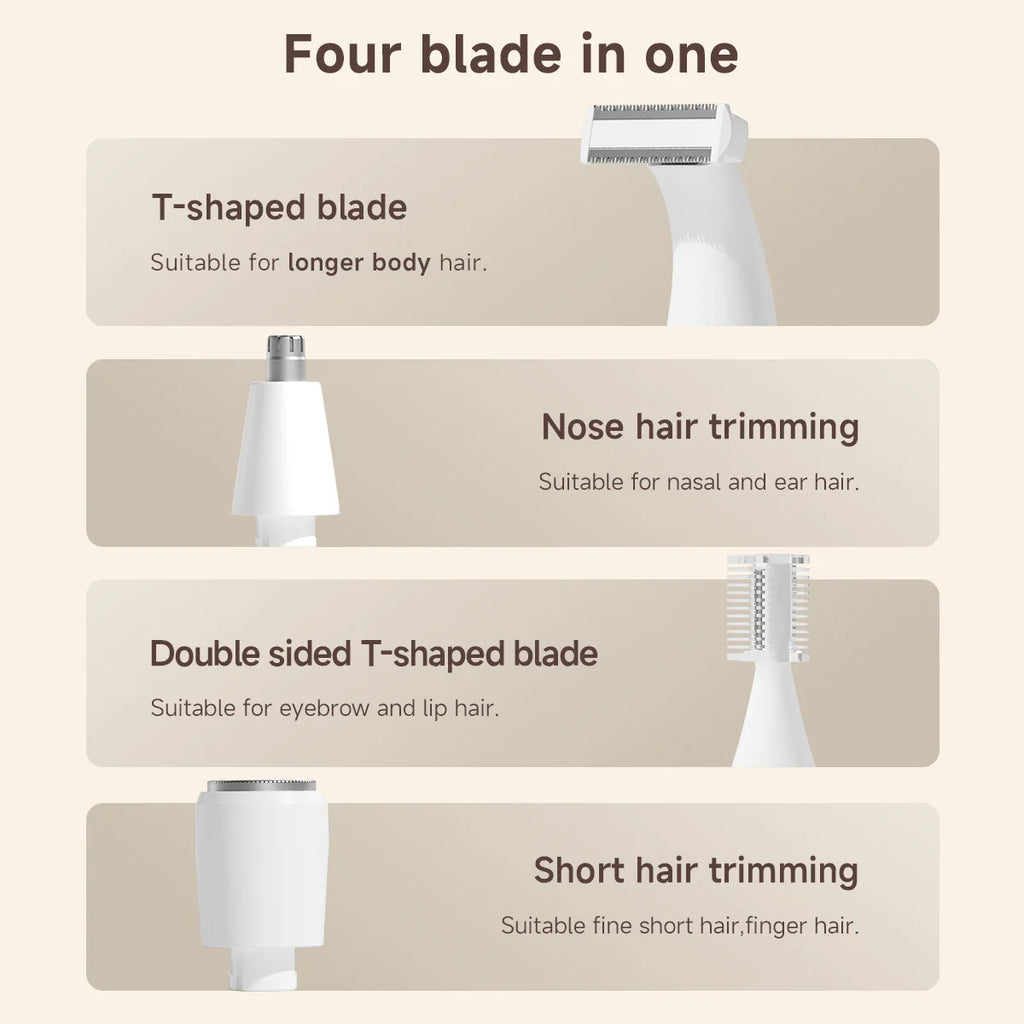 DOCOLAB Electric Razor Depilador Trimmer Shaver Epilator 4 In 1 Body Hair Removal Bekini Painless Cordless Gifts Men Women Oasis Select