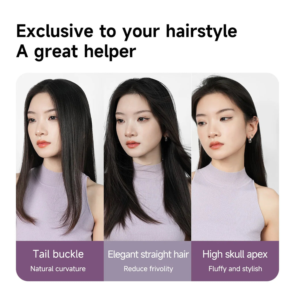 DOCOLAB 2-in-1 Straight Hair Comb Curler Negative Ion USB Charging 30s Heat Up Travel-Friendly Styling Brush Cordless Gift Oasis Select