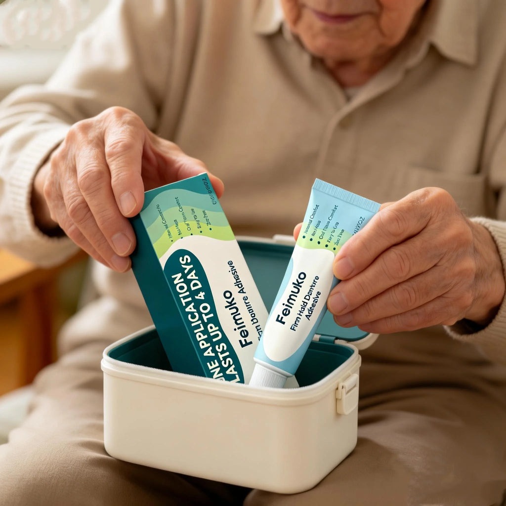 FEIMUKO Denture Adhesive Cream – Firm Hold & Gum Relief
