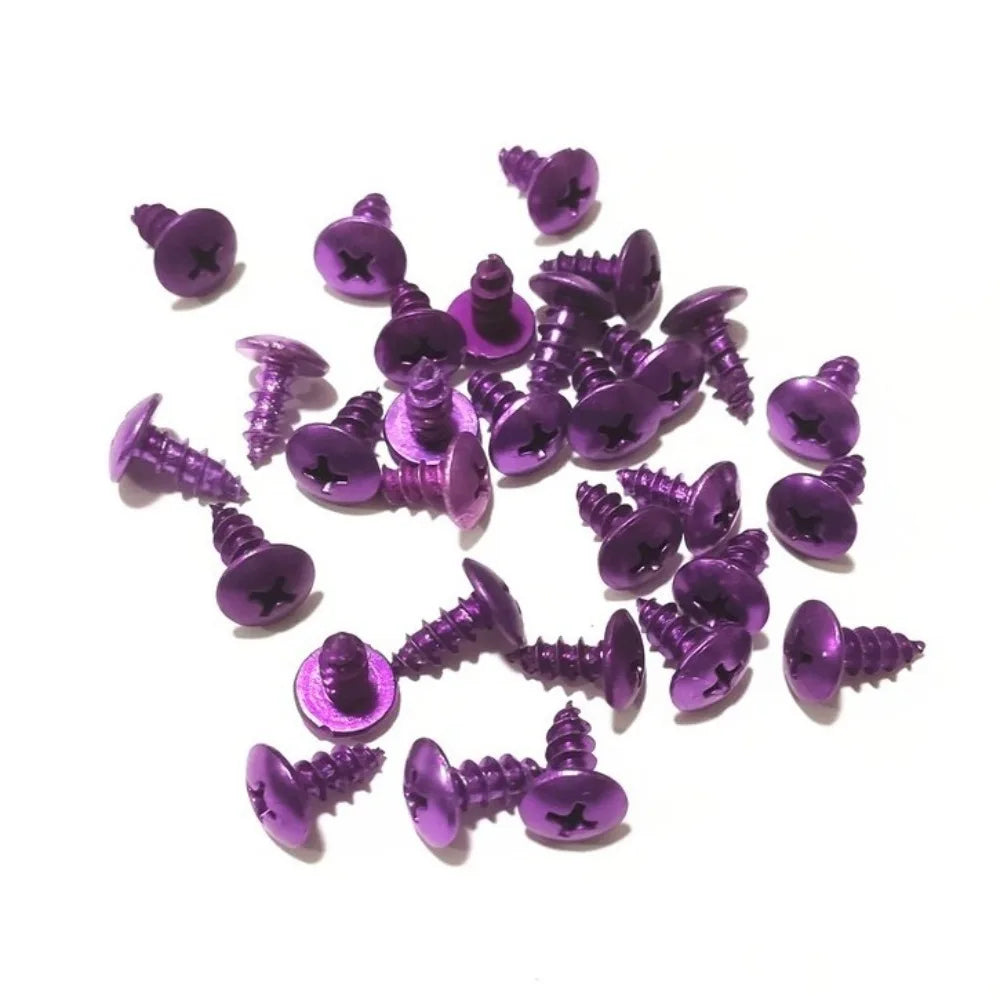 30PCS M5x16 Self-Tapping Screws Aluminum Alloy Universal Motorcycle Screws Colorful Motorbike Fairing Screws Oasis Select Purple