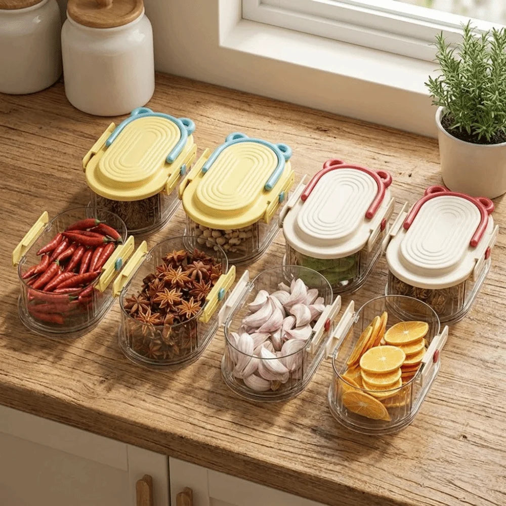 Stackable Spice Storage Box | Moisture-Proof Snap-On Lid