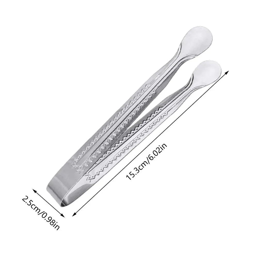 1PC Stainless Steel Food Tongs Ice Tongs Multi-purpose Ice Cube Sugar Clamp Mini Food Clips for BBQ Party Bar Kitchen Gadgets Oasis Select 1PC