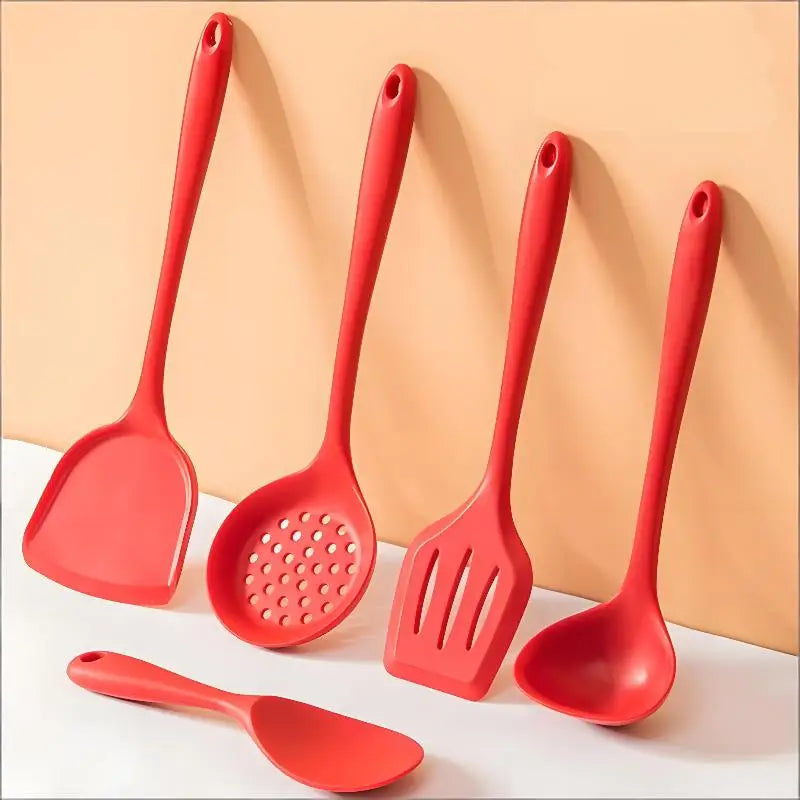 Silicone Kitchen Utensil Set, Food-grade Silicone, Including A Soup Ladle, Spatula, Rice Spoon, And Mixing Spoon Oasis Select