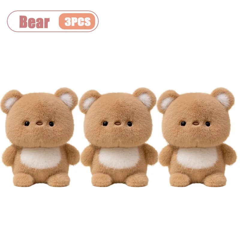 1-5PCS Desk Companion Plush Doll Cute Stuffed Animal for Table Decor Study Buddy Birthday Gift Room Ornament Kawaii Oasis Select Bear-3PCS