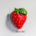 Creative Fridge Magnet Decor 3D Cute Cartoon Fruit Message Board Refrigerator Magnet Sticker for Kids Toy Gift Home Decoration Oasis Select strawberry