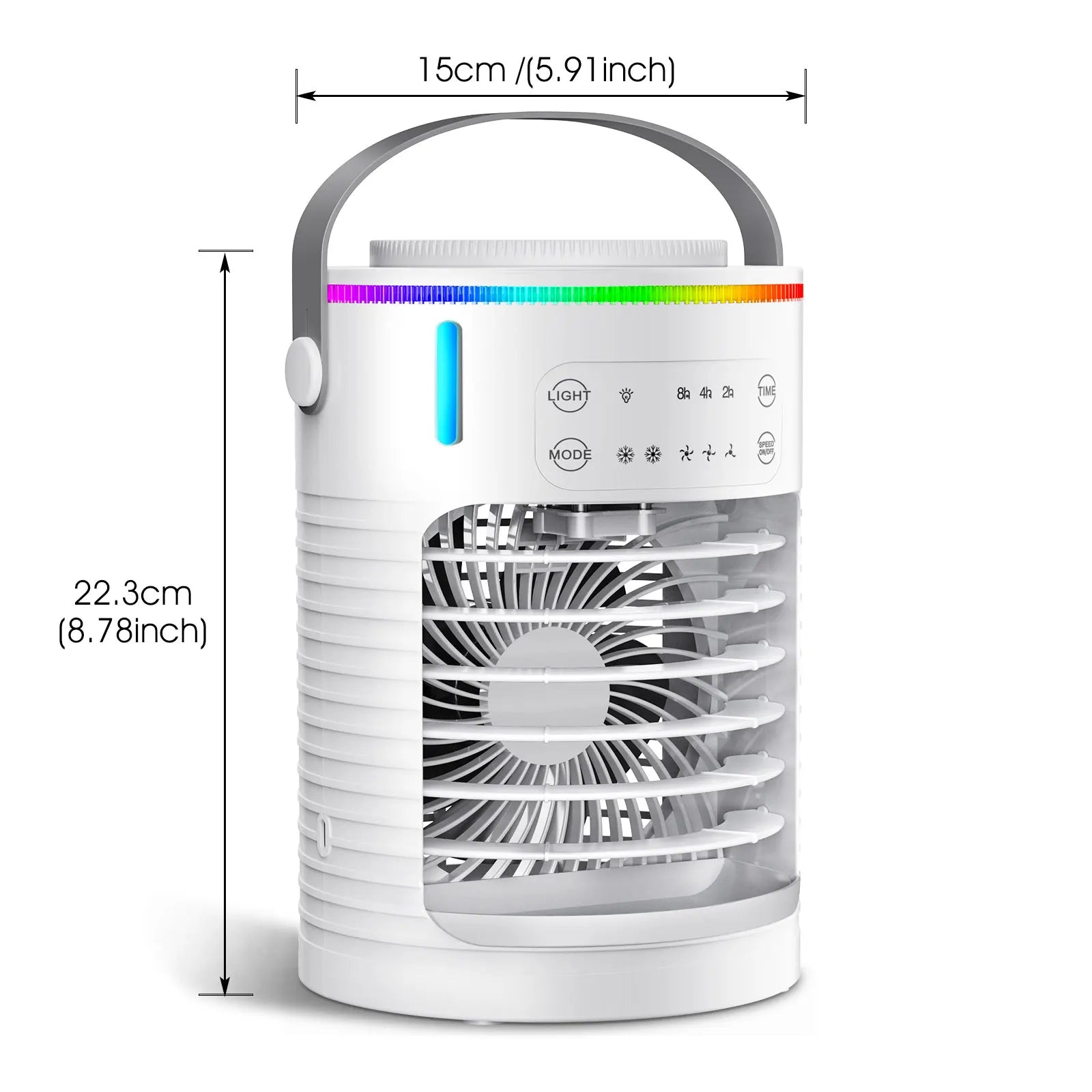 AFDEAL Portable Desktop Air Cooler Fan 600ml RGB Timer USB-C