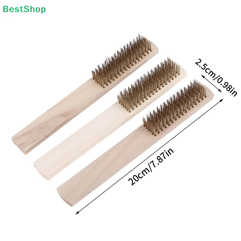 Wood Handle Brass Wire Brush – Polishing, Cleaning & Rust Removal
