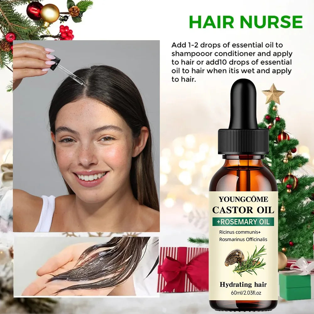 Castor & Rosemary Hair Growth Oil – Thicker, Shinier Hair Hair Growth Oil Oasis Select