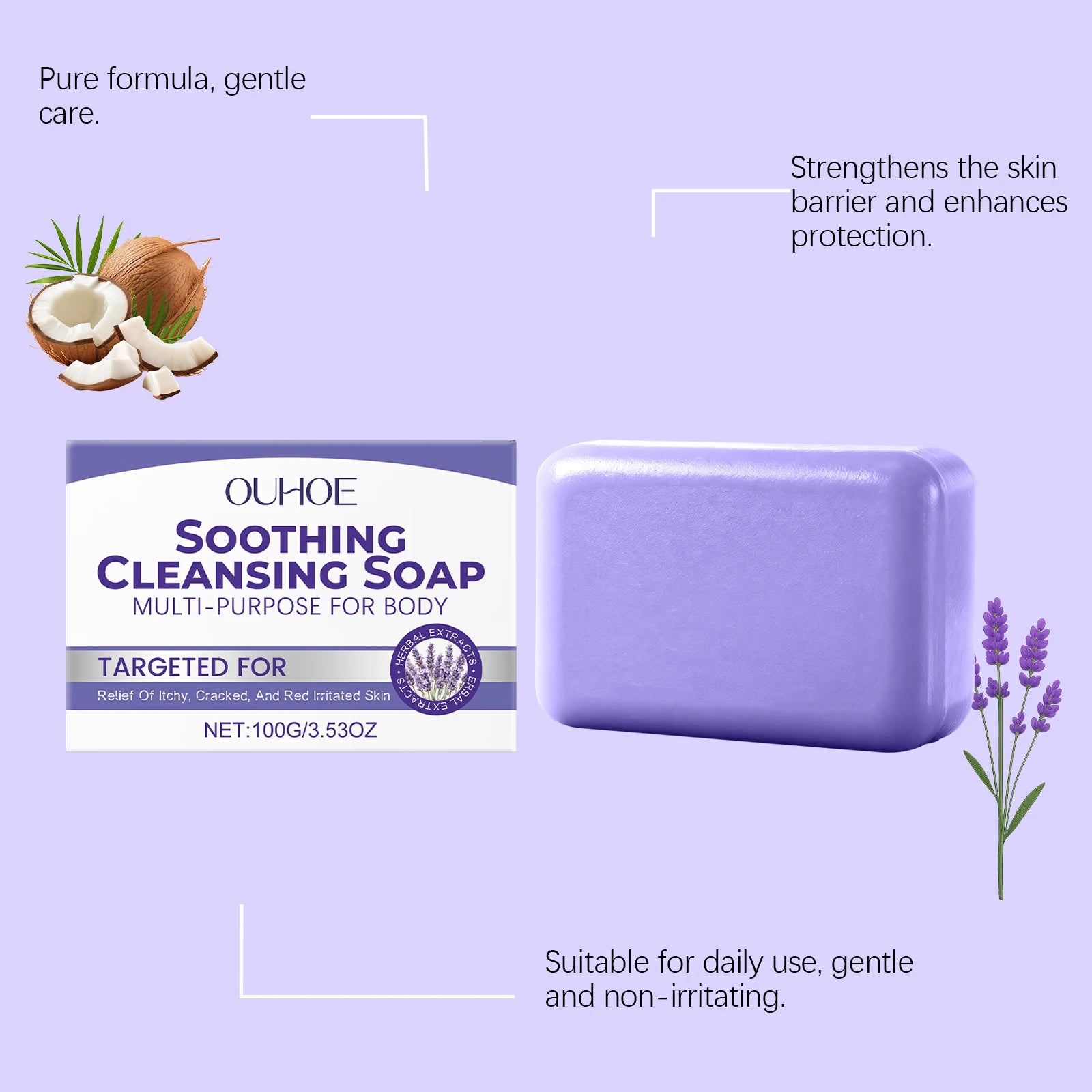 Herbal Skin Cleansing Soap Strengthening Skin Barrier – Gently Cleanses the Whole Body Leaves Skin Soft and Fragrant Soap Oasis Select