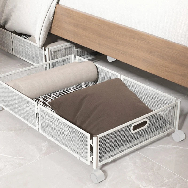 Under the bed rack Bedroom under the bed Storage rack Pull-out pulley Clothing organizer Storage box Oasis Select