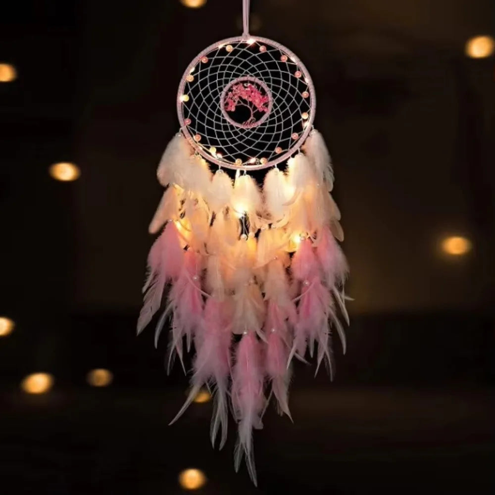 Tree of Life Wind Chimes Gravel Hanging Small Fresh Girl Heart Mori Feather Hanging Bedroom Windowsill Creative Decorations Oasis Select