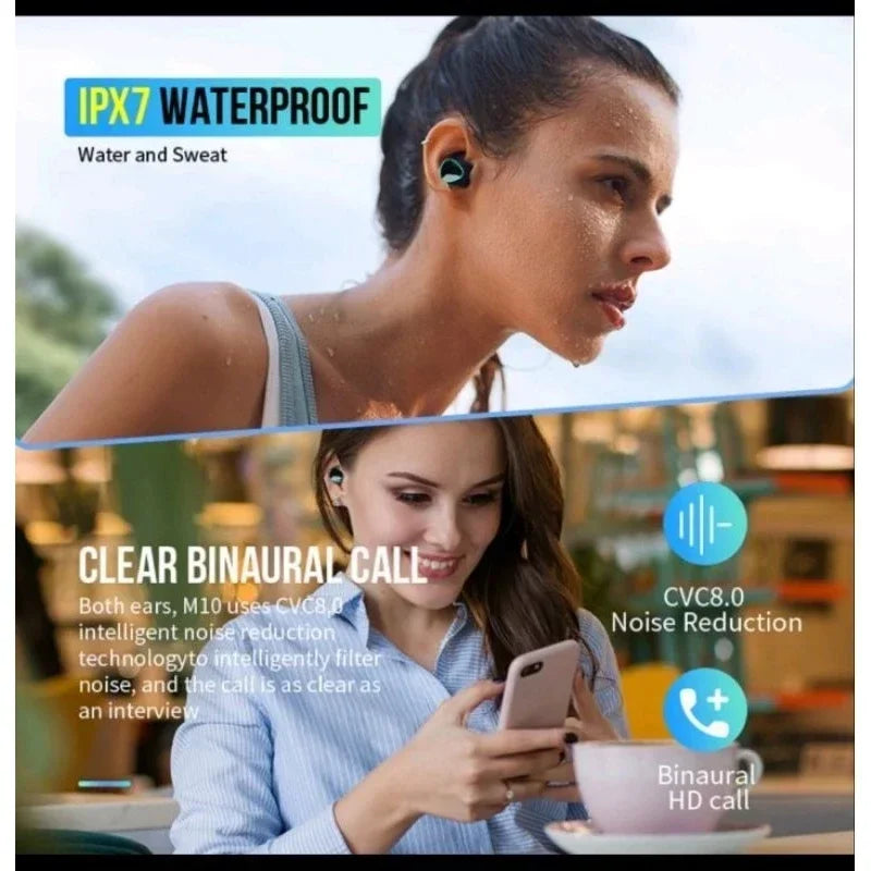 NEW M10 TWS Wireless Headphones Earphones Charging Box Bluetooth-compatible Stereo Waterproof Headsets With Microphone Oasis Select