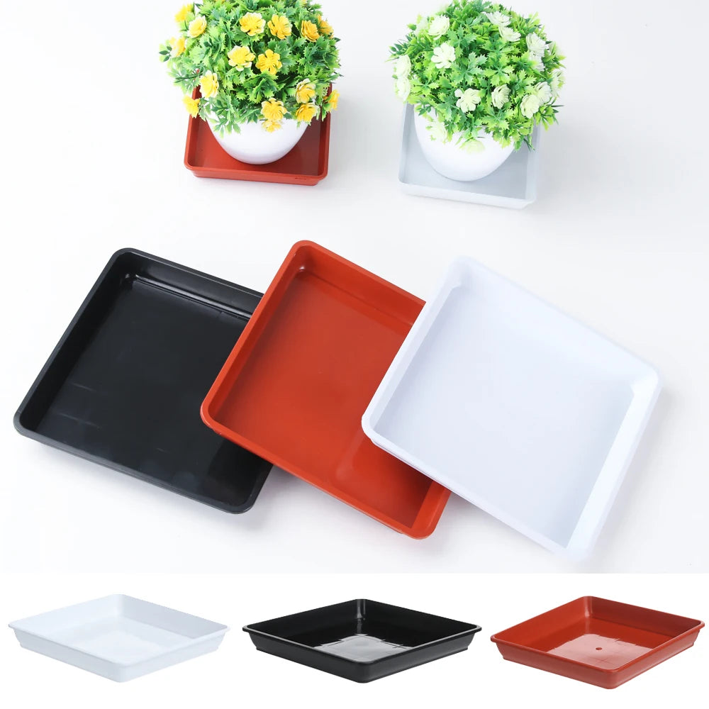 1PC Plastic Heavy Duty Drip Trays Durable Square Plant Saucer Base Flower Pot Indoor Outdoor Garden Supplies Oasis Select