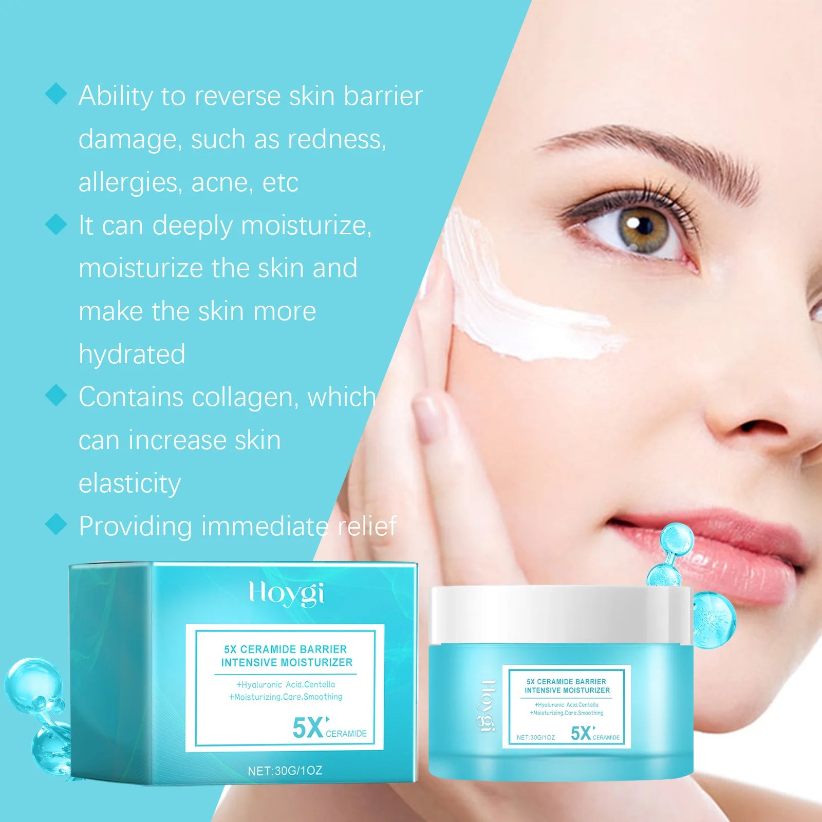 HOYGI Centella Facial Cream – Firming & Deep Moisturizing 30g