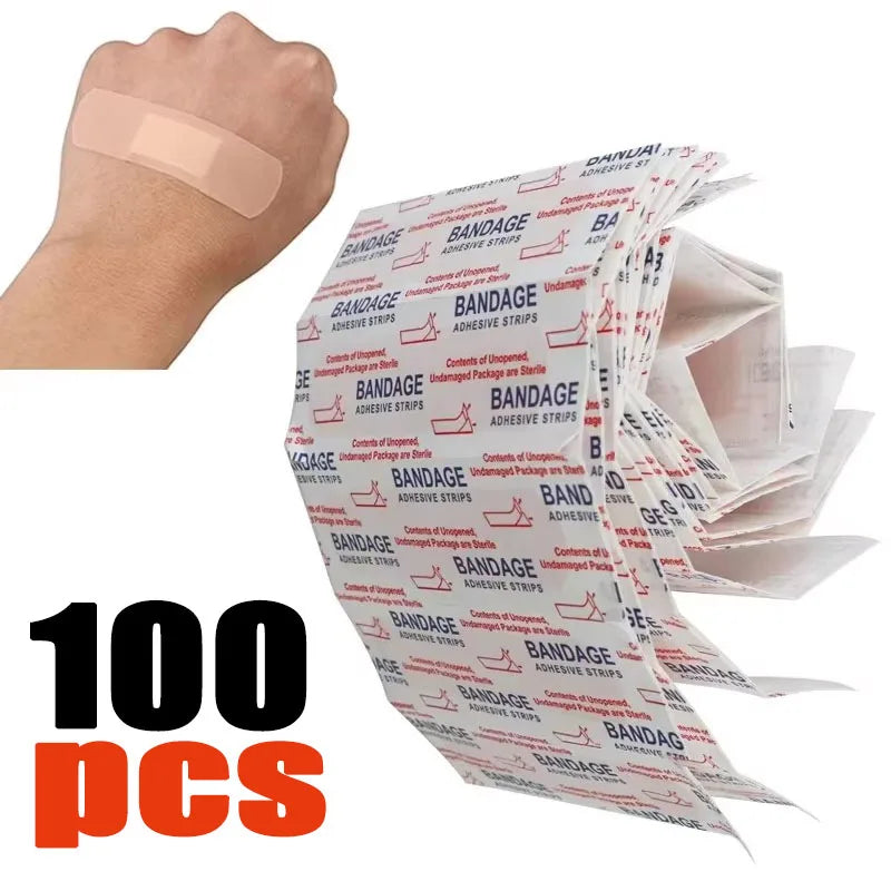 500-50pcs Band-Aids Waterproof Breathable Cushion Adhesive Plaster Wound Hemostasis Sticker Band First Aid Bandage Medical Gauze Oasis Select 100pcs