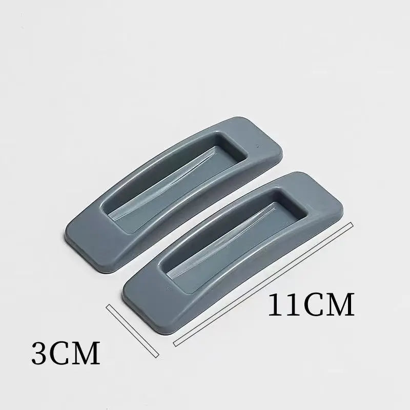 2PCS Window Cabinet Drawer Handles Self-adhesive Door Wardrobe Handle Organizer Paste Open Sliding Knob Auxiliary Device Oasis Select Gray 2PCS