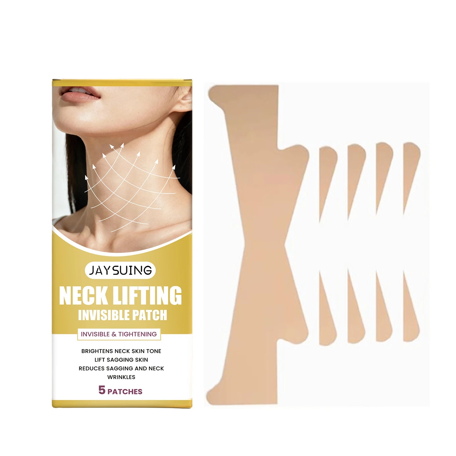 Neck Lifting Patch Improve Neck Contour Reduce Fine Lines Relieve Double Chin Increase Skin Elasticity Neck Invisible Care Mask Oasis Select 5PCS