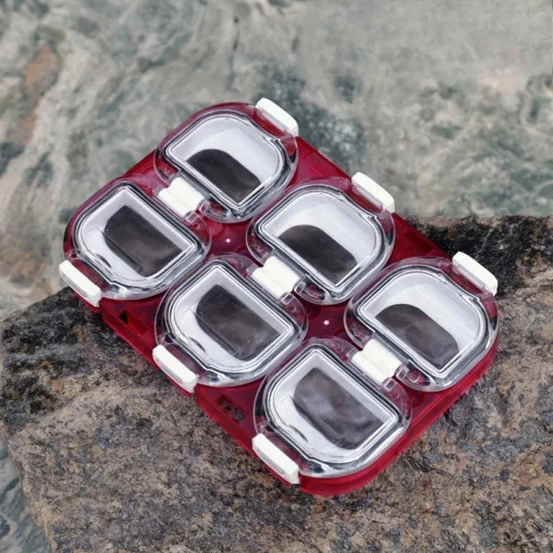 6-Grid Magnetic Fishing Hook Storage Box Portable Waterproof Organizer Case for Fishing Lures Tackle Accessories Outdoor Gear Oasis Select
