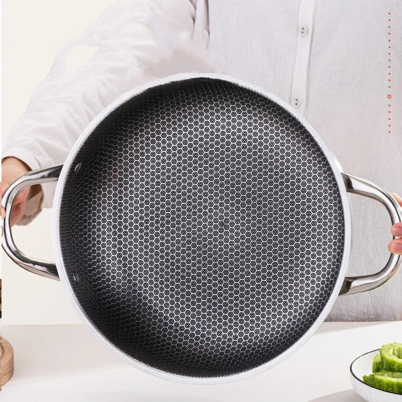 CHANSUNRUN 28cm Stainless Steel Honeycomb Nonstick Frying Pan Nonstick Frying Pan Oasis Select
