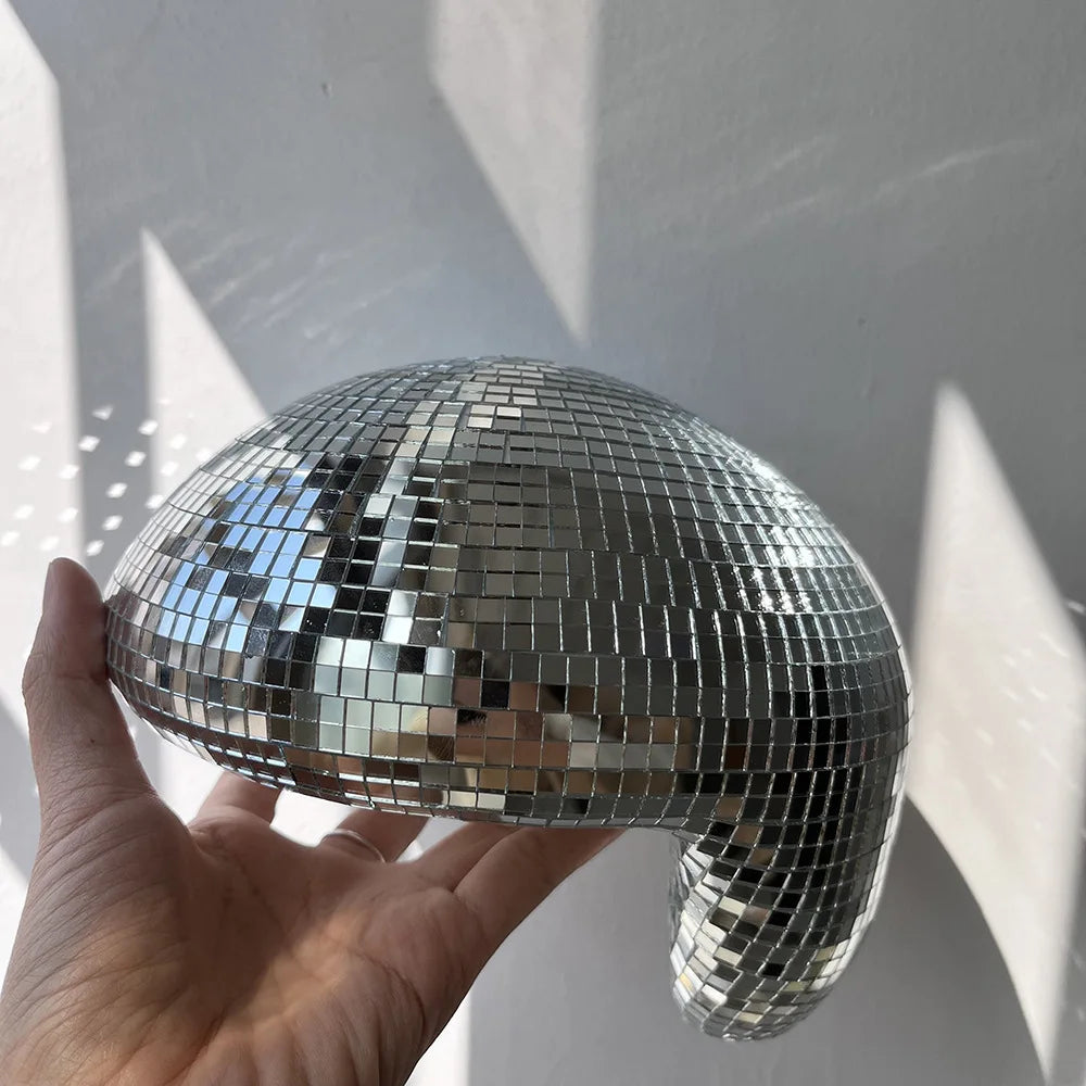 Mirror Disco Ball Reflection Glass Ball Indoor Home Party Decoration Funny Disco Table Ornament Holiday Birthday Halloween Gift Oasis Select