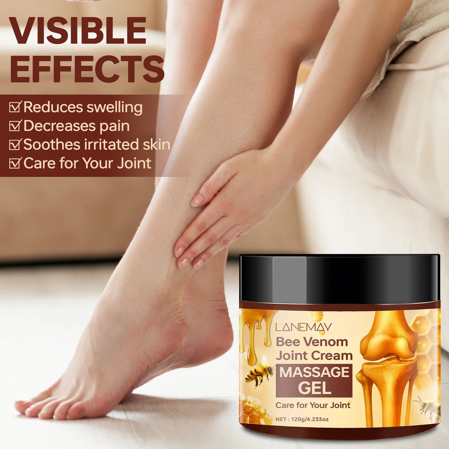 Bee Venom Massage Gel – Moisturizing Joint Body Skin Care 120g