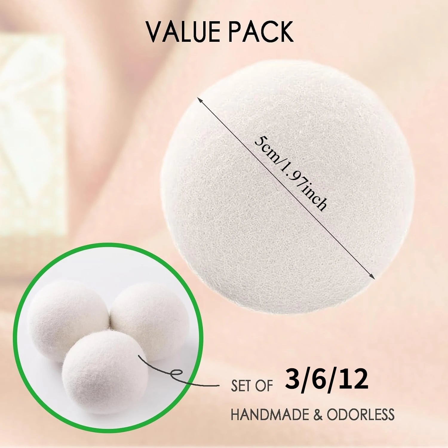 3/6/9 PCS Dryer Balls Laundry Reusable Replace Dryer Sheets Add Essential Oils for Dryer Natural Scent Reduce Drying Time Static Oasis Select