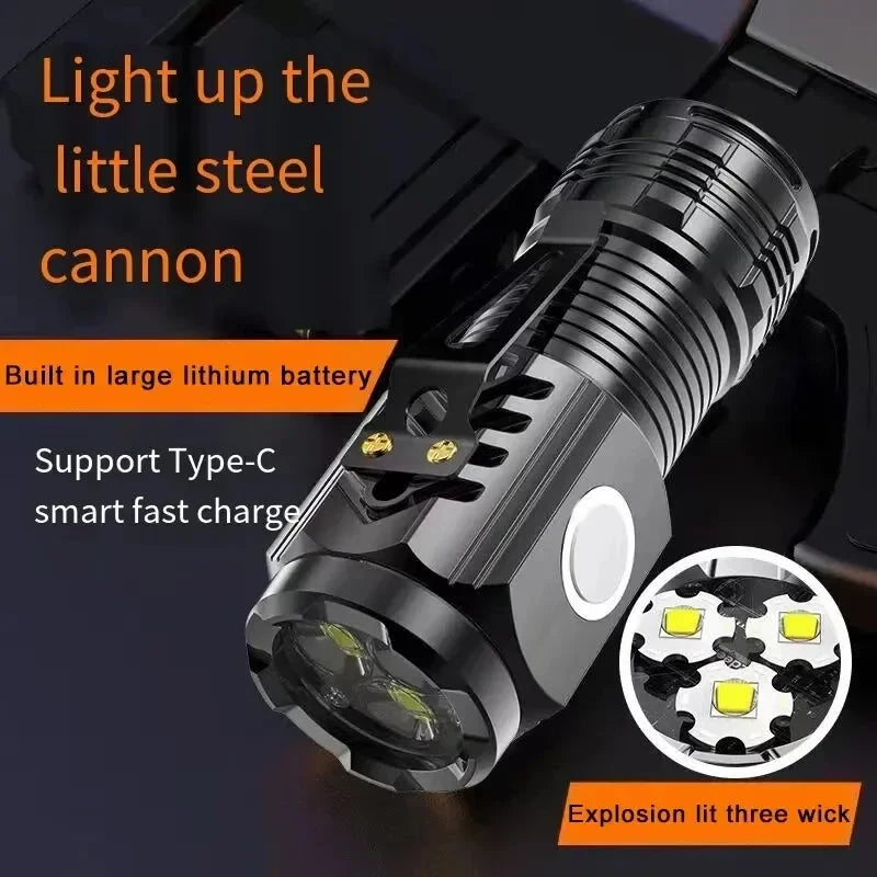 ESMARTER Mini LED Flashlight 1000 Lumen USB Rechargeable Torch
