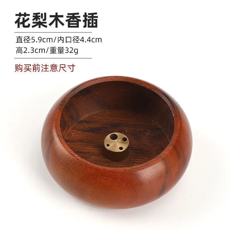 North American Black Walnut Solid Wood Incense Stick Handmade Tea Ceremony Round Incense Burner Agarwood Tray Holder Oasis Select Rosewood