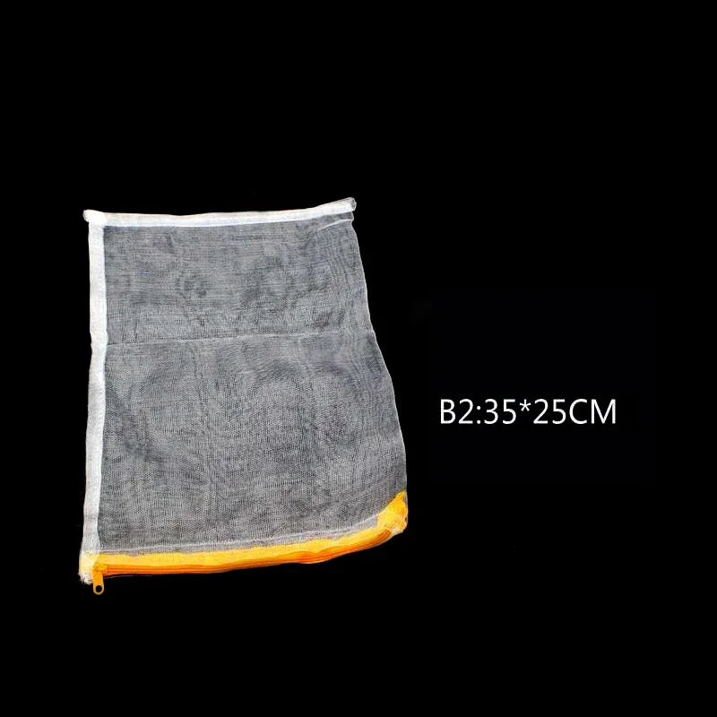 5Pcs Reusable Fine Filter Media Bags Aquarium Filter Net Bags with Zipper for Fresh Saltwater Tanks Aquarium Fish Tank Filter Oasis Select B2 white (35x25cm)