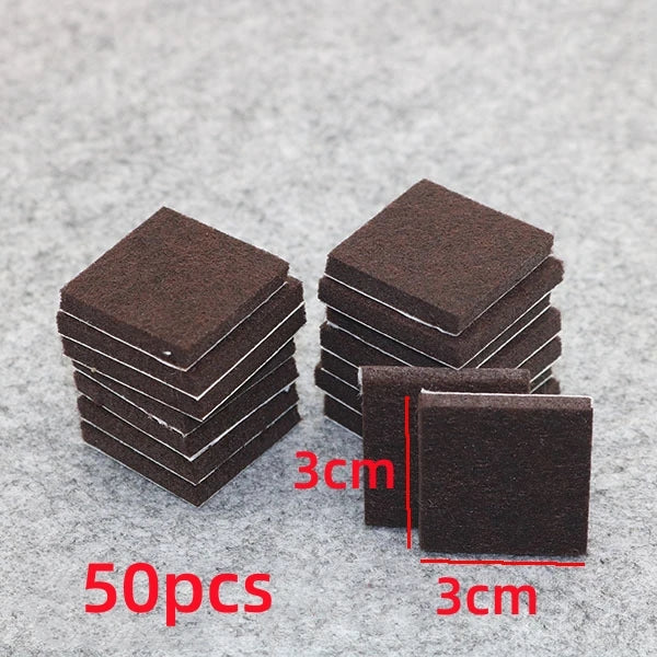 18-128pcs Chair Table Leg Felt Pads Floor Scratch Protector Self Adhesive Mute Non-slip Feet Mat for Furniture DIY Accessories Oasis Select square 3cm 50pcs