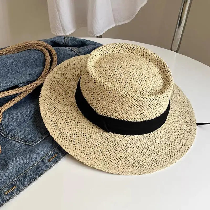 Wide-Brimmed Panama Straw Hat – Women's Beach Sun Hat