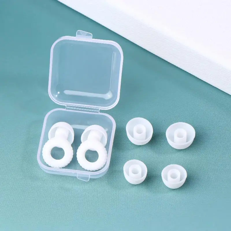 1Set Ultra Thin Loop Shape Sleep Aid Earplugs Waterproof Swim Earplug Concert Hearing Protection Reusable Silicone Ear Plug Oasis Select White