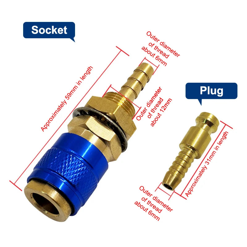 Wholesale Cooled Gas Adapter Connector Clamp Welding Machine Quick Fitting Female Male Water MIG TIG Welding Torch Tools Welder Oasis Select A2