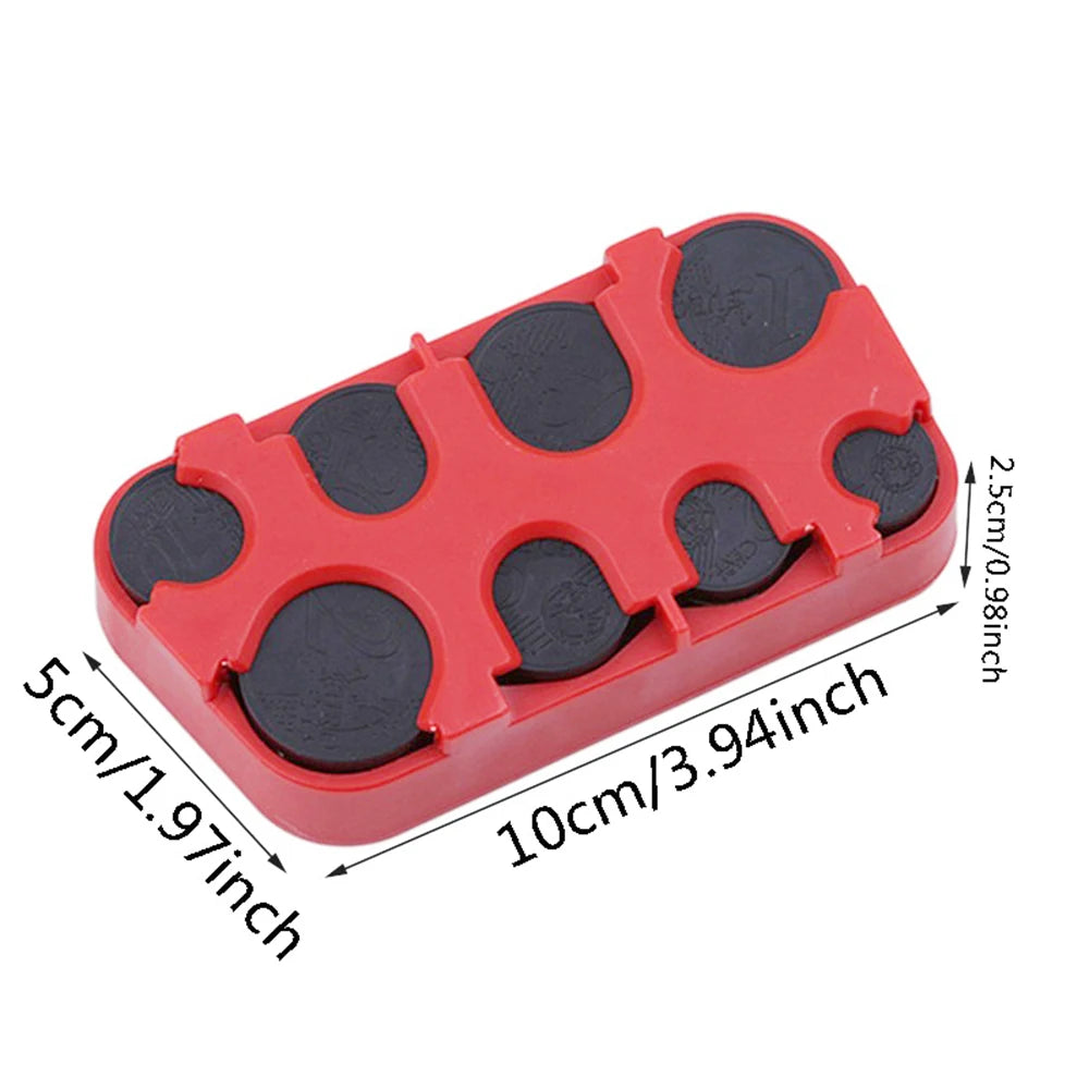 Euro 8-Slot Coin Dispenser & Organizer Box | Change Storage